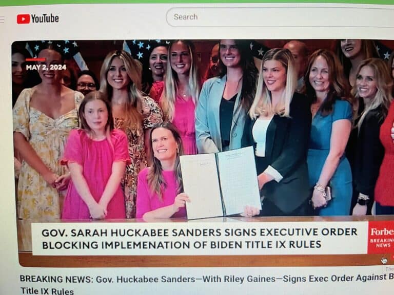Arkansas Governor, Florida Parent Advocate Lead Fight Against Biden’s Title IX New Rules ‘Erasing Women’