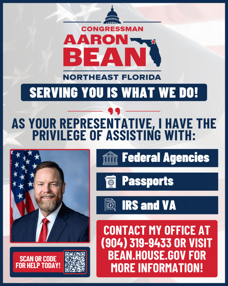 Your US District 4 FL Rep Aaron Bean Can Help