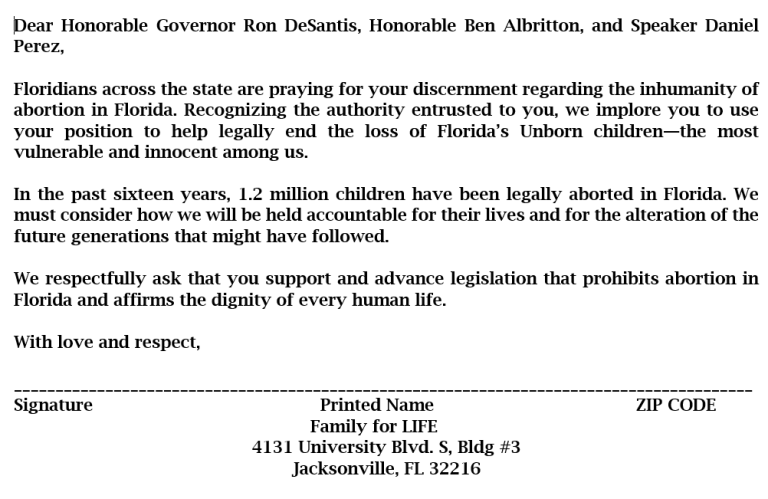 Please Help: Family for LIFE Signature Gathering